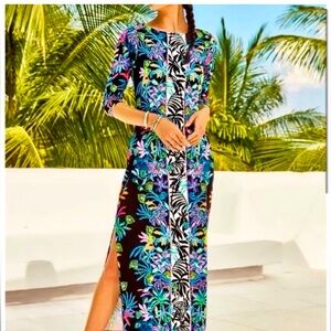 NWOT Lilly Pulitzer Seralina Maxi Dress in Onyx Paradise Glow, Size Small
